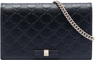 Gucci Pre-owned Gucci Mini Guccissima Bow Signature Wallet On Chain Ladies 431408 0416