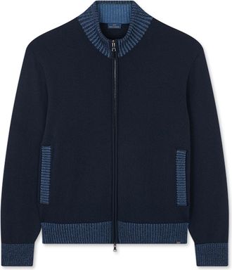 Paul & Shark Soft Cool Touch wool sweater with zip closure, Man, Blue, Size: XXL