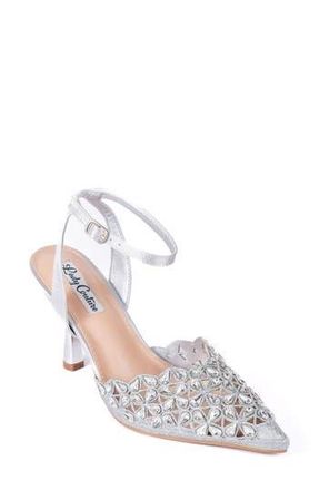 Lady Couture Sabrina Pointed Toe Ankle Strap Pump in Silver at Nordstrom Rack, Size 11