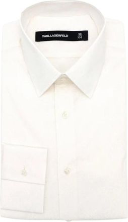 Karl Lagerfeld Formal Shirt - Heren - Zakelijke Overhemden - Wit - M - Leer - Overhemden