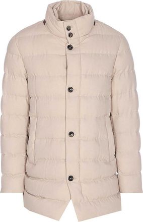 Herno Beige Single Breasted Down Jacket