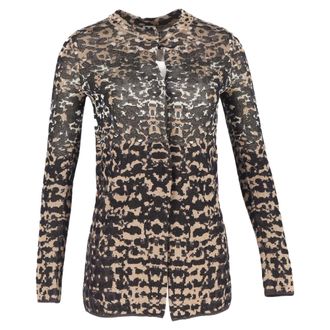 Missoni M Missoni Printed Cardigan in Black and Gold Cotton