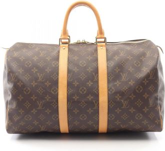 Louis Vuitton Brown Coated Canvas Leather Monogram Boston Bag (Pre-Owned)