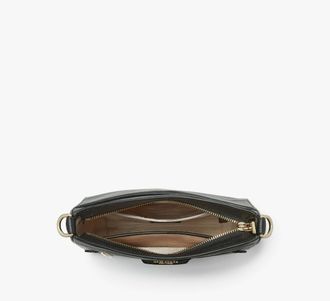 Kate Spade New York Womens Hudson Messenger Crossbody Bag in Black | Pebble Leather