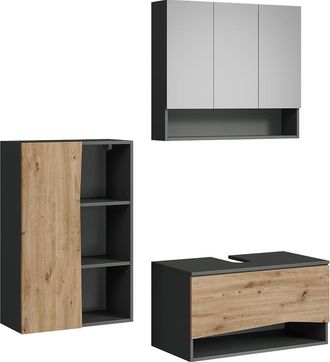 Vicco Conjunto De Muebles De Ba&ntilde;o De 3 Piezas Willow, Artesano, 3 Partes, Vicco