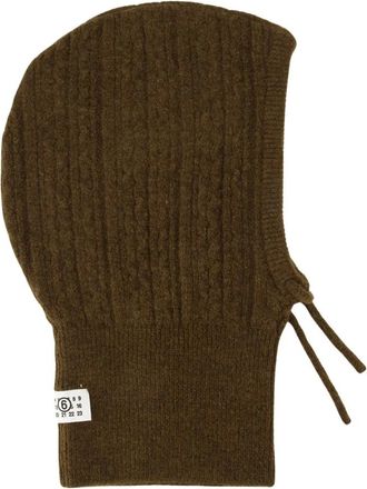 Maison Margiela Accessoires, Dames, Bruin, M, Wol, Wool Blend Hood