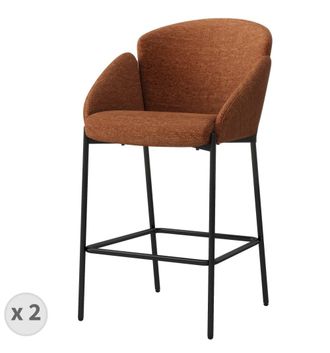 Moloo Silla de bar de tela terracota (x2)