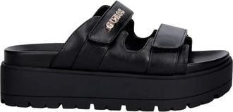 Guess Faxon Platform Slider - Dames - Sandalen - Zwart - 41 EU - Polyester - Schoenen