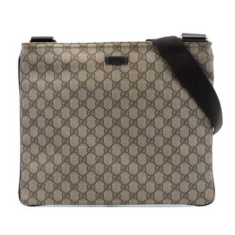 Gucci Pre-owned Womens Gg Supreme Crossbody - Sage Green Textile - One Size