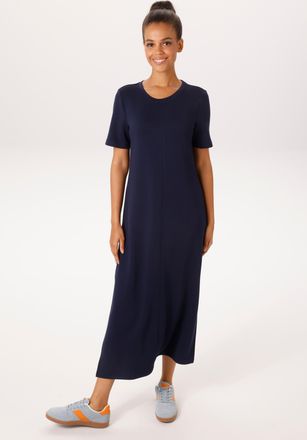 Aniston Maxikleid ANISTON CASUAL, Damen, Gr. 36, N-Gr, blau, Jersey, Obermaterial: 47% Polyester, 47% Viskose, 6% Elasthan, unifarben, figurumspielend kn&ouml;chel
