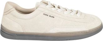 Stone Island Compass Motif Su&egrave;de Sneakers - Heren - Sneakers - Beige - 45 EU - Su&egrave;de - Schoenen