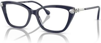 Swarovski 55mm Cat Eye optical glasses in Blue at Nordstrom
