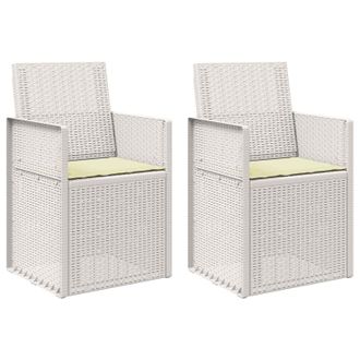 vidaXL Sillas De Comedor De Jard&iacute;n 2 Pcs Y Crema Pp Vidaxl