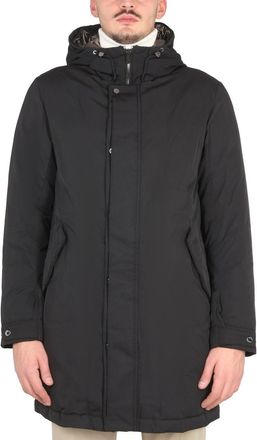Moorer High Neck Jacket With Concealed Zipper And Adjustable Cuffs