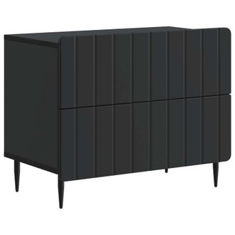 vidaXL Armario De Noche Negro 62 X 34,5 X 49,5 Cm Madera De Ingenier&iacute;a Vidaxl