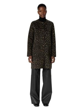 Gerard Darel Matilda Collarless Reversible Coat in Brown at Nordstrom, Size 12