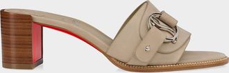 Christian Louboutin Her In Roma 55MM Nubuck Leather Block-Heel Mules