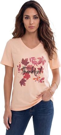 Roaman's Graphic Tee in Pale Blush Thankful at Nordstrom, Size 28