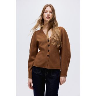 H&M Knitted Cardigan in Brown at Nordstrom, Size Xx-Large