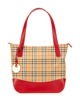 Burberry 2000-2017 Haymarket Check Canvas handbag - women - Calf Leather/Canvas - One Size - Brown
