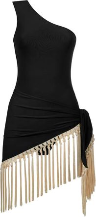 Taller Marmo Costume intero monospalla Yacare - Nero