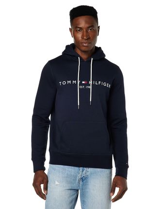 Tommy Hilfiger Mens Core Tommy Logo Hoodie, Blue (Sky Captain), XL