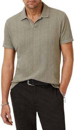 John Varvatos Zion Jacquard Cotton Polo in Spruce at Nordstrom Rack, Size Xx-Large