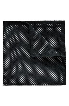 Eton Dot Silk Pocket Square in Black at Nordstrom