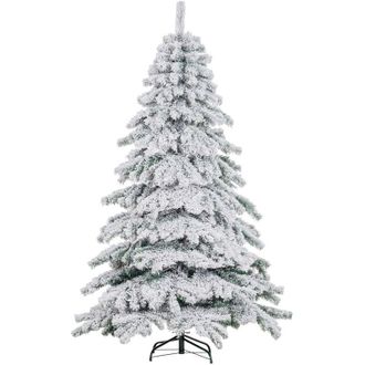 HOMCOM Rbol De Navidad 180 Cm &Aacute;rbol De Navidad Artificial Nevado Con 627 Ramas Y Soporte De Metal &Aacute;rbol De Navide&ntilde;o Para Sal&oacute;n Verde Y Blanco
