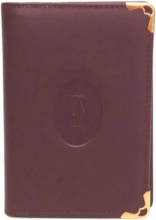 Cartier Vintage, unisex, Rood, ONE Size, Leer, Pre-owned Must de Card case