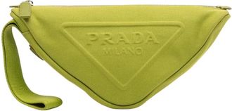 Prada Pre-owned Triangle Pouch - Dames - Vintage Clutch - Groen - ONE Size - Vintage