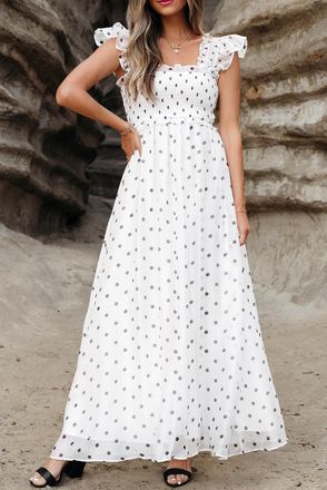 Azura Exchange Gestreepte Maxi-Jurk met Polkadots