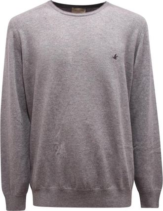 Brooksfield Wollen trui gemaakt in Itali&euml; - Heren - Ronde hals truien - Grijs - 2XL - Wol - Truien & Vesten