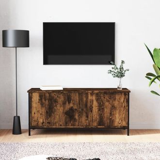 vidaXL Vidaxl - Mueble Tv Con Puertas Contrachapada Roble Ahumado 102x35x45 Cm