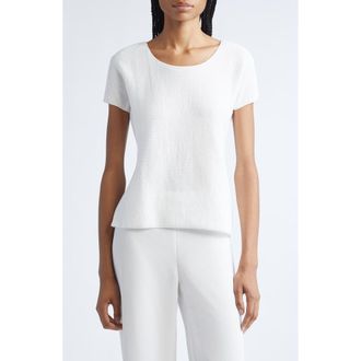 Emporio Armani Ribbed Jersey T-shirt in Solid White at Nordstrom, Size Medium