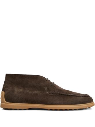 Tod's lece-up boots - men - Calf Suede/Calf Leather/Rubber - 11 - Brown