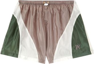 Palm Angels colour-block track shorts - women - Viscose/Polyamide - S - Purple