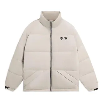 Li-Ning Logo Woven Down Jacket Beige AYMS315-2