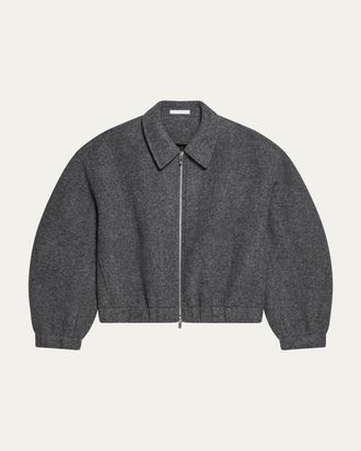 Helmut Lang Mens Wool Bonded Full-Zip Bomber Jacket
