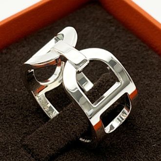 Herm&egrave;s Chaine Dancre Silver Silver 925 Band Ring (Pre-Owned)