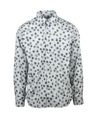 Maison Kitsun&eacute; White Cotton Patterned Shirt