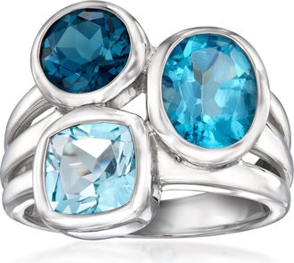 Ross-Simons Blue Topaz Ring in Sterling Silver