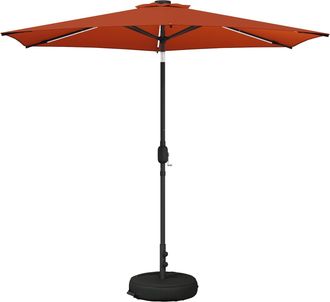 vidaXL Parasol De Jard&iacute;n Con Luces Led Y Base 270 X 270 Cm Poli&eacute;ster Vidaxl