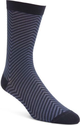 Nordstrom Chevron Crew Socks in Navy Peacoat at Nordstrom