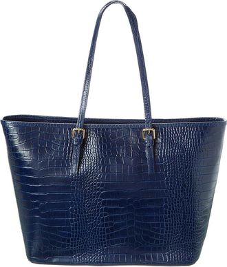 Persaman New York Penny Croc-Embossed Leather Tote