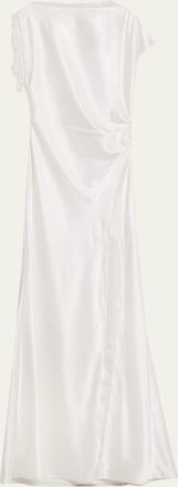 Anna Quan Martha Draped Lace Satin Dress