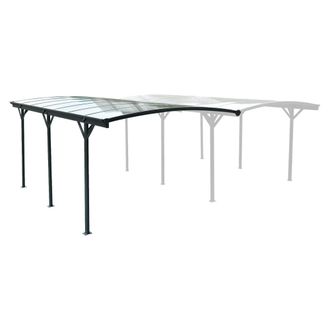 Sweeek Cochera con techo de aluminio y policarbonato 15m&sup2;, antracita