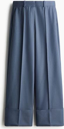 H&M Tailored Twill Trousers in Dusty Blue at Nordstrom, Size 14