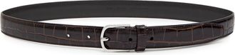 Toteme Crocodile-effect Leather Belt - Chocolate - 80 (UK 10 / M)