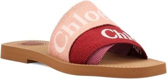 Chlo&eacute; Pink Woody Logo Sandals